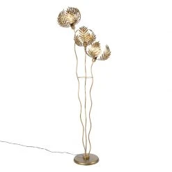 QAZQA Vintage Stehlampe Gold 3-flammig - Botanica Kringel