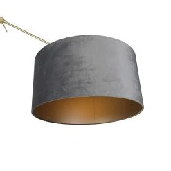 QAZQA Moderne Stehlampe Gold Samtschirm Grau 50 cm - Editor -Stehlampen Verkaufsladen 2178 104963 4
