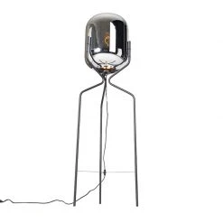 QAZQA Design Stehlampe schwarz mit Rauchglas - Bliss -Stehlampen Verkaufsladen 2182 102047 8