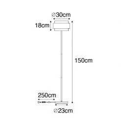 QAZQA Moderne Stehlampe Schwarz mit Gold - Elif -Stehlampen Verkaufsladen 2204 104954 3