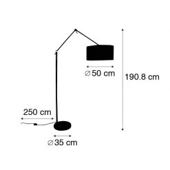 QAZQA Moderne Stehlampe Gold Samtschirm Grau 50 cm - Editor -Stehlampen Verkaufsladen 2207 104963 3