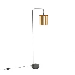 QAZQA Moderne vloerlamp zwart met goud - Lofty -Stehlampen Verkaufsladen 2237 105420 8