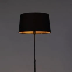 QAZQA Schwarze Stehlampe mit schwarzem Schirm verstellbar 45 cm - Parte -Stehlampen Verkaufsladen 2282 98591 9