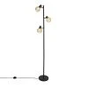 QAZQA Design Stehleuchte schwarz mit Gold 3-Licht verstellbar - Mesh -Stehlampen Verkaufsladen 2341 102190 0
