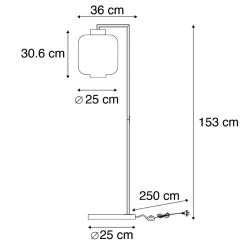 QAZQA Design Stehleuchte schwarz mit Rauchglas - Qara -Stehlampen Verkaufsladen 2349 102197 3