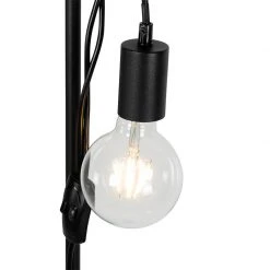 QAZQA Land Stehlampe schwarz mit Holz 2-Licht - Dami -Stehlampen Verkaufsladen 2383 103030 5