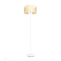 QAZQA Retro Stehlampe weiß mit Rattan 40 cm - Akira -Stehlampen Verkaufsladen 2385 105036 9