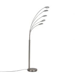 QAZQA Stehlampe Stahl inkl. LED mit Touch-Dimmer - Sixties Trento -Stehlampen Verkaufsladen 2387 98219 13