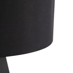 QAZQA Stehlampe schwarz mit schwarzem Schirm und goldener Innenseite - Ilse -Stehlampen Verkaufsladen 2422 102214 3