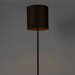 QAZQA Klassische Stehlampe schwarz Schirm braun 40 cm - Simplo -Stehlampen Verkaufsladen 2432 104163 9