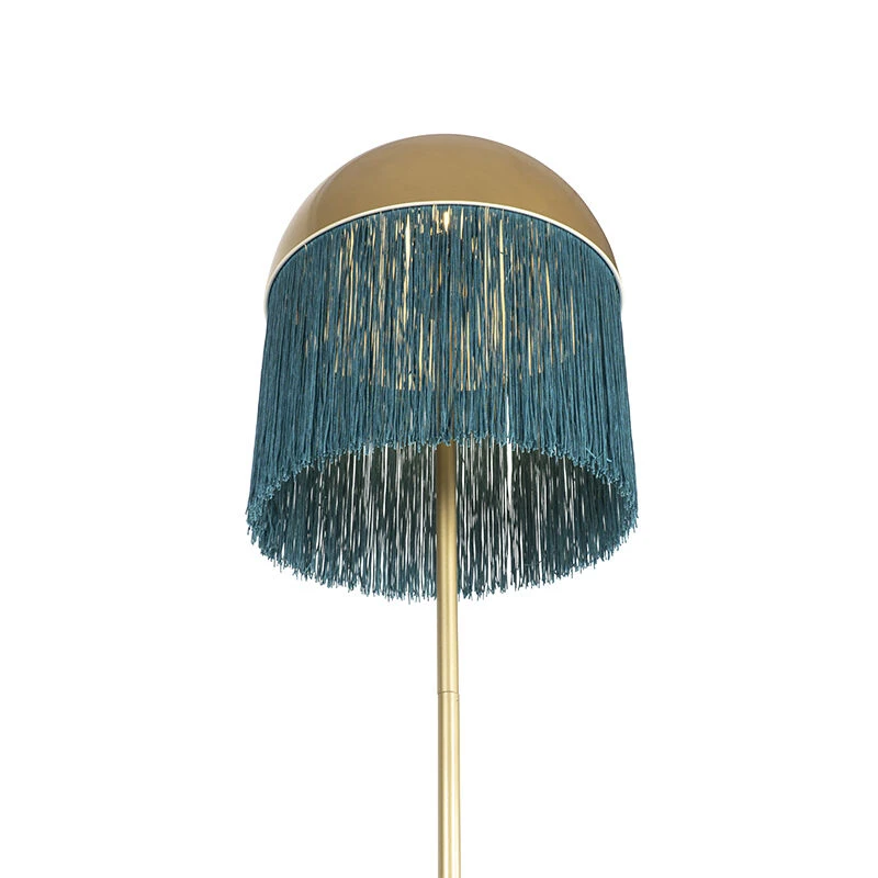 QAZQA Orientalische Stehlampe Gold mit grünen Fransen 30 cm - Fransen 13 QAZQA Orientalische Stehlampe Gold mit grünen Fransen 30 cm - Fransen – Bild 11