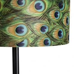 QAZQA Schwarze Stehlampe mit Veloursschirm Pfauengold 40 cm - Simplo -Stehlampen Verkaufsladen 2454 98571 3