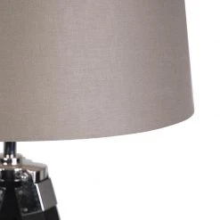 QAZQA Stehleuchte schwarz mit taupe Leinenschirm 45 cm - Tripod -Stehlampen Verkaufsladen 2472 92838 2