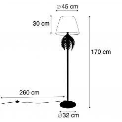 QAZQA Vintage Stehlampe Gold mit Faltenschirm weiß 45 cm - Botanica 18 QAZQA Vintage Stehlampe Gold mit Faltenschirm weiß 45 cm - Botanica -Stehlampen Verkaufsladen 2482 103628 4