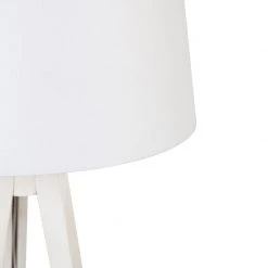 QAZQA Modernes Stehlampenstativ weiß mit Leinenschirm weiß 45 cm - Tripod Classic -Stehlampen Verkaufsladen 2511 104117 2