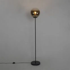 QAZQA Art Deco Stehlampe schwarz mit goldenem Glas - pallon -Stehlampen Verkaufsladen 2523 104472 10
