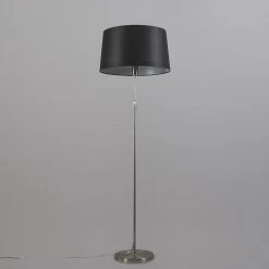 QAZQA Stehleuchte Stahl mit schwarzem Lampenschirm 45 cm höhenverstellbar - Parte -Stehlampen Verkaufsladen 2527 93188 4