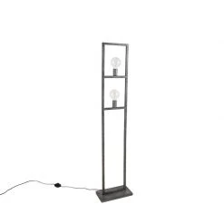 QAZQA Moderne Stehleuchte Antik Silber 2-flammig - Simple Cage 2 -Stehlampen Verkaufsladen 2549 98937 11