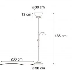 QAZQA Klassische Stehlampe braun mit Leselampe - Dallas -Stehlampen Verkaufsladen 2568 93311 3
