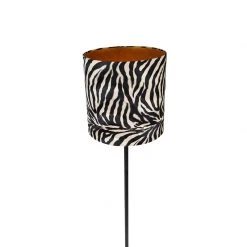QAZQA Moderne Stehlampe schwarz Stoffschirm Zebra 40 cm - Simplo -Stehlampen Verkaufsladen 2581 104167 6