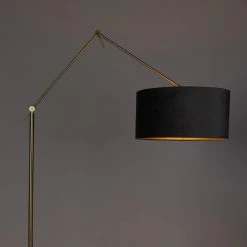 QAZQA Moderne Stehlampe Gold Samtschirm Grau 50 cm - Editor -Stehlampen Verkaufsladen 2604 104963 13