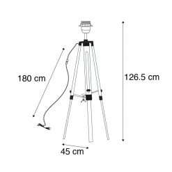 QAZQA Stehleuchte im Landhausstil Holz ohne Lampenschirm - Stativ -Stehlampen Verkaufsladen 2611 91870 3