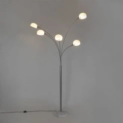 QAZQA Design Stehleuchte Stahl mit Opalglas 5-flammig - Sixties Marmo -Stehlampen Verkaufsladen 2615 104442 13