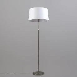 QAZQA Stehleuchte Stahl mit Lampenschirm weiß verstellbar 45 cm - Parte -Stehlampen Verkaufsladen 2647 93199 5