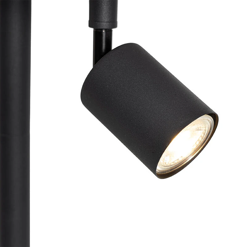 QAZQA Stehlampe schwarz mit weißer Innenseite und Leselampe - Jelena 7 QAZQA Stehlampe schwarz mit weißer Innenseite und Leselampe - Jelena – Bild 5