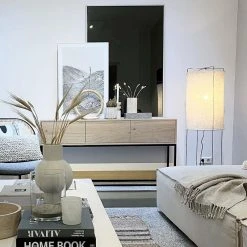 QAZQA Design Stehleuchte Stahl mit beigem Leinenschirm - Reichhaltig -Stehlampen Verkaufsladen 2755 102504 13