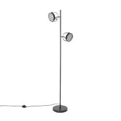 QAZQA Vintage Stehlampe schwarz 2-flammig - Tamina -Stehlampen Verkaufsladen 2766 104434 13