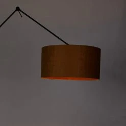 QAZQA Moderne Stehlampe schwarz Leinenschirm gelb 50 cm - Editor -Stehlampen Verkaufsladen 2767 104956 13