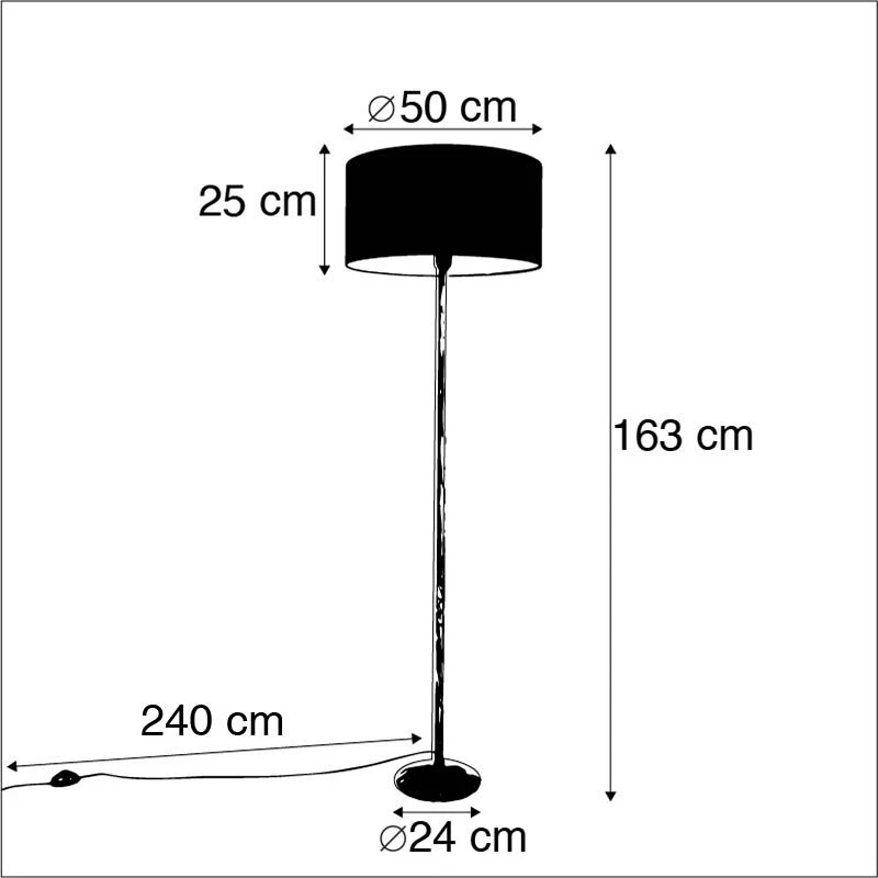 QAZQA Moderne Stehlampe weiß mit pfefferfarbenem Schirm 50 cm - Simplo 6 QAZQA Moderne Stehlampe weiß mit pfefferfarbenem Schirm 50 cm - Simplo – Bild 4