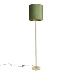 QAZQA Botanische Stehlampe Messing mit grünem Schirm 40 cm - Simplo -Stehlampen Verkaufsladen 2782 102183 10