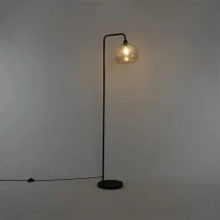 QAZQA Moderne Stehlampe schwarz mit Rauchglaseffekt - Maly -Stehlampen Verkaufsladen 2786 102922 10