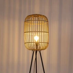 QAZQA Smarte ländliche Stehlampe Rattan inkl. WiFi A60 - Manila -Stehlampen Verkaufsladen 2788 104698 14