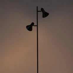 QAZQA Moderne Stehleuchte schwarz mit 2 goldenen Lichtern - Magno -Stehlampen Verkaufsladen 2789 99076 13