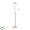QAZQA Moderne Stehleuchte gold mit Lesearm inkl. LED und Dimmer - Divo
