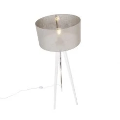 QAZQA Modernes Stehlampenstativ weiß mit Schirm taupe 50 cm - Tripod Classic -Stehlampen Verkaufsladen 2814 104120 5