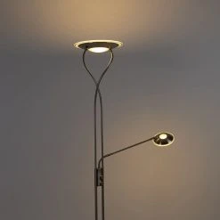 QAZQA Moderne Stehlampe Stahl inkl. LED mit Lesearm - Mallorca 28 QAZQA Moderne Stehlampe Stahl inkl. LED mit Lesearm - Mallorca -Stehlampen Verkaufsladen 2823 99503 11