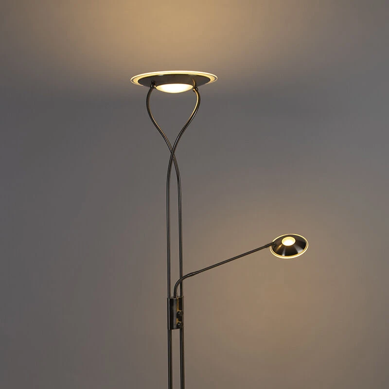 QAZQA Moderne Stehlampe Stahl inkl. LED mit Lesearm - Mallorca 14 QAZQA Moderne Stehlampe Stahl inkl. LED mit Lesearm - Mallorca – Bild 12