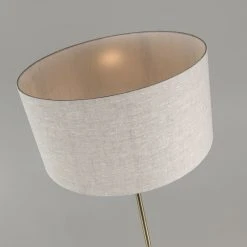 QAZQA Messing Stehlampe mit grauem Schirm 50 cm - Kaso -Stehlampen Verkaufsladen 2832 95050 3