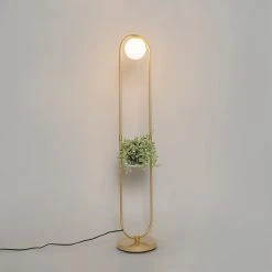 QAZQA Art deco vloerlamp goud met wit glas - Isabella -Stehlampen Verkaufsladen 2859 105934 11