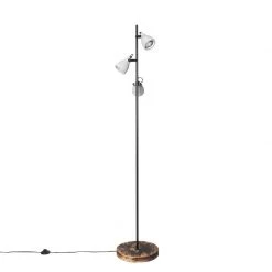 QAZQA Industrie-Stehlampe Holz mit Beton 3-flammig - Creto -Stehlampen Verkaufsladen 2875 104423 14