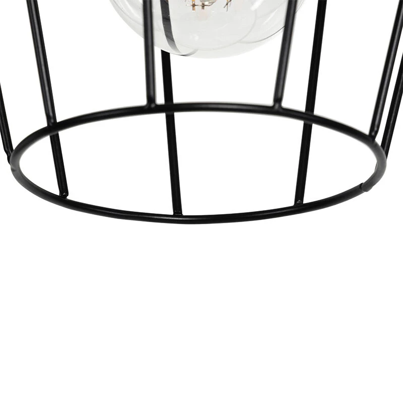 QAZQA Ländliche Stehlampe schwarz mit Holz 2-flammig - Stronk 8 QAZQA Ländliche Stehlampe schwarz mit Holz 2-flammig - Stronk – Bild 6