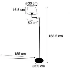 QAZQA Smarte klassische Stehleuchte Bronze mit Weiß inkl. WiFi A60 - Ladas Fix -Stehlampen Verkaufsladen 2884 104734 3