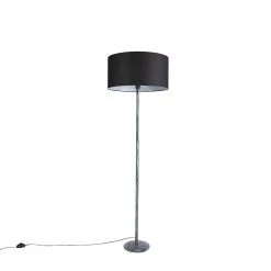 QAZQA Stehlampe grau mit schwarzem Schirm 50 cm - Simplo -Stehlampen Verkaufsladen 2915 98110 9