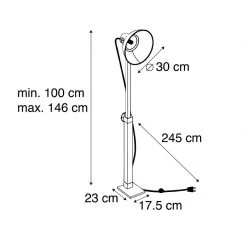 QAZQA Industriestehlampe weiß mit Mangoholz - Mangos -Stehlampen Verkaufsladen 2930 98838 3