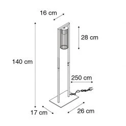 QAZQA Moderne Stehlampe schwarz - Balenco Wazo -Stehlampen Verkaufsladen 2964 103191 4