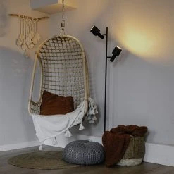 QAZQA Moderne Stehlampe schwarz 2-flammig - Stijn